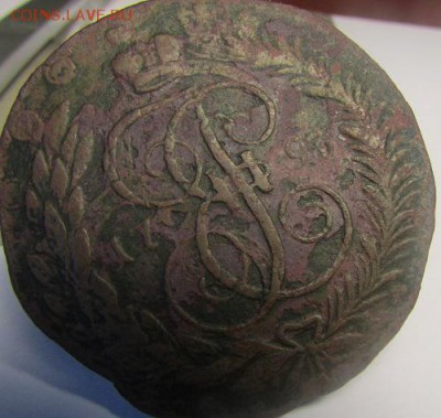 Перечекан 5 копеек 1793 года. - 3