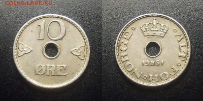 МОНЕТЫ МИРА 03-18 - Норвегия – 10 эре (1951)