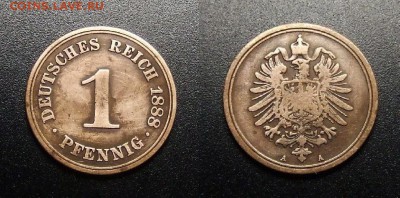 МОНЕТЫ МИРА 03-18 - Германия – 1 пфенниг (1888 А)