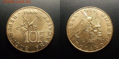 МОНЕТЫ МИРА 03-18 - Франция – 10 франков (1988) «Роланд Гаррос – французский лётчик» №4