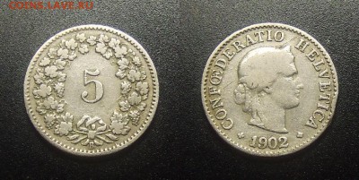 МОНЕТЫ МИРА 03-18 - Швейцария – 5 раппенов (1902)