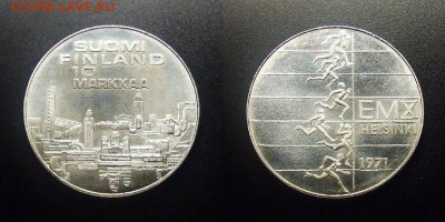 МОНЕТЫ МИРА 03-18 - Финляндия – 10 марок (1971) «10-ый Чемпионат Европы по лёгкой атлетике» (Ag)