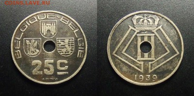МОНЕТЫ МИРА 03-18 - Бельгия – 25 сантимов (1939) №3