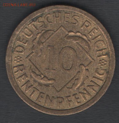 Германия 10 рентенпфеннигов 1923 (A) до 19.03.2018 21.00 мск - скан 007
