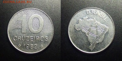 МОНЕТЫ МИРА 03-18 - Бразилия – 10 крузейро (1982) «Карта Бразилии» №2