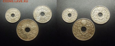 МОНЕТЫ МИРА 03-18 - Франция - набор 5, 10 и 25 сантимов (1930, 1935 и 1932) №6-2
