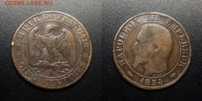МОНЕТЫ МИРА 03-18 - Франция – 5 сантимов (1854 А)