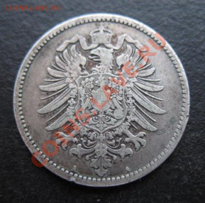 Германия, 1875 г, 1 М, серебро, до 12.04 в 21-00 мск - 1875 1М а