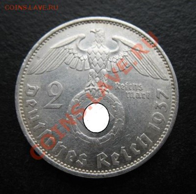Германия, 1937 г, 2 М, серебро, до 12.04 в 21-00 мск - гинден а
