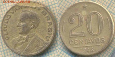 Бразилия 25 сентаво 1944 г., до24.03.2018 г. 22.00 по Москв - Бразилия 20 сентаво 1944  484