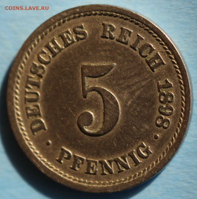 С РУБ. КАЙЗЕРРЕЙХ 5 пфеннигов 1898г."F" до 24.03 в 22-00 - IMG_1664.JPG