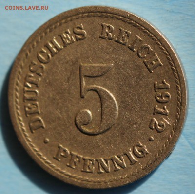 С РУБ. КАЙЗЕРРЕЙХ 5 пфеннигов 1912г."F" до 24.03 в 22-00 - IMG_1662.JPG