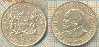 Кения 5 центов 1971 г. , до 25.03.2018 г. 22.00 по Москве - Кения 5 центов 1971  513