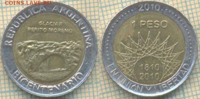 Аргентина 1 песо 2010 г.,юбил., до 26.03.2018 г. 22.00 по М - Аргентина 1 песо 2010 Перито Морене 487