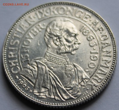 Дания. 2 кроны 1903. Серебро, проба - 800, вес - 15 - 4