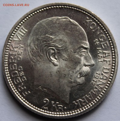 Дания. 2 кроны 1912. Серебро, проба - 800, вес - 15 - 1