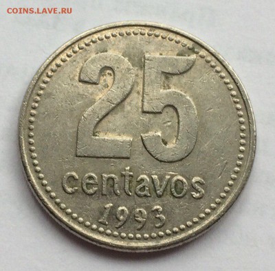 Аргентина  25 сентаво 1993 до 22.03.2018 22:00 - арге