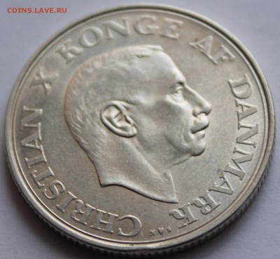 Дания. 2 кроны 1937. Серебро, проба - 800, вес - 15 - 8