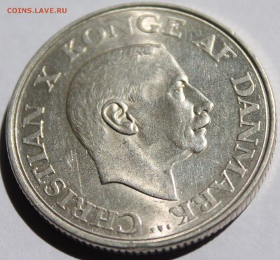 Дания. 2 кроны 1937. Серебро, проба - 800, вес - 15 - 6