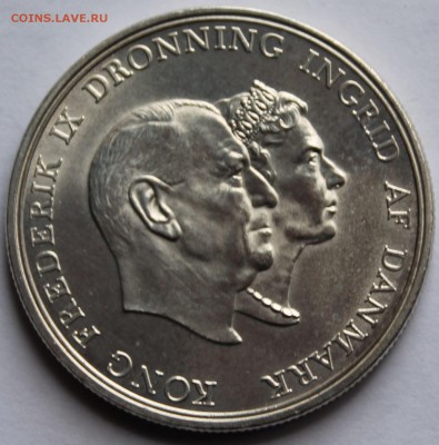 Дания. 5 крон 1960. Серебро, проба - 800, вес - 17 - 1