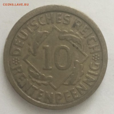 10 пфенингов 1924 года бронза - A9C00AA8-7827-4204-B075-D22BE7482047