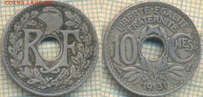 Франция 10 с 1931 г., до 28.03.2018 г. 22.00 по Москве - Франция 10 сантимов 1931  465