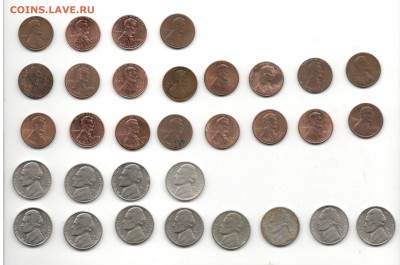 Ходячка США по списку. ФИКС цены. - 1, 5, 10 центов США, Б