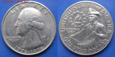 4 доллара 1976 D барабанщик: до 31-03-18 в 22:00 - США четверть доллара 1776-1976 D    6254