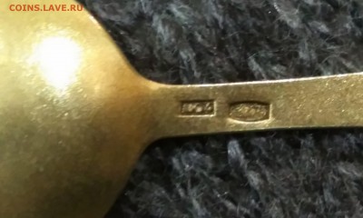 Ложки чайные с эмалью. Серебро 875. Позолота. 4 шт. - Открытки 11