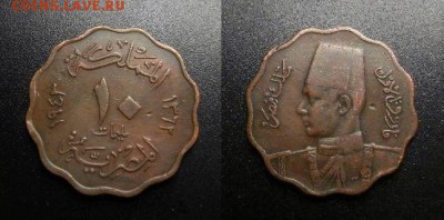 МОНЕТЫ МИРА 03-18 - Египет – 10 миллим (1943) «Фарук I» бронза №1-3