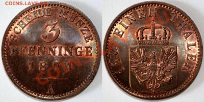 3 pfenninge 1871 A - 3 pfenninge 1971 A
