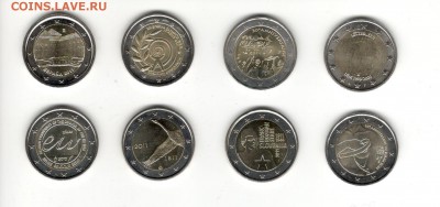 2-евровые монетки 2009, 2010, 2011, 2017 по ФИКС цене - 2 евровые Б