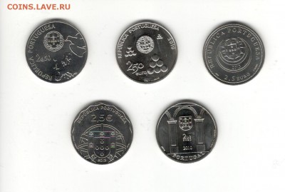 2,5 евро Португалии, разные, по ФИКС цене 240 рублей - 2,5 евро Б