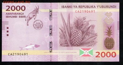 БУРУНДИ 2000 ФРАНКОВ 2015 UNC - 13 001