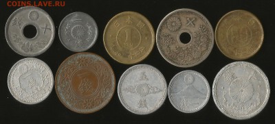 Старые монеты Японии 12 шт 1920-50х г №1 - 5.04 22:00мск - 11