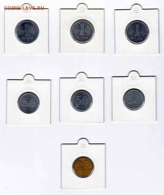 ГДР 1,5,10,20,50 пфеннигов, 1 марка 1950-1989 (37 монет) - 20-50