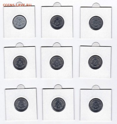 ГДР 1,5,10,20,50 пфеннигов, 1 марка 1950-1989 (37 монет) - 10 (1)