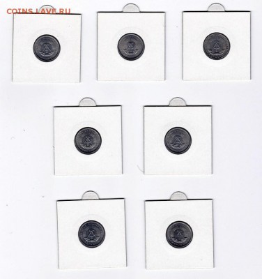 ГДР 1,5,10,20,50 пфеннигов, 1 марка 1950-1989 (37 монет) - 5 (1)