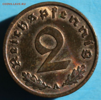 С РУБ.ТРЕТИЙ РЕЙХ 2 пфеннига 1937г. БРОНЗА  до 5.04 в 22-00 - IMG_1830.JPG
