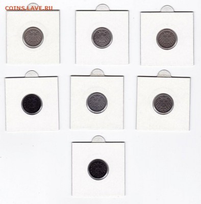 Германская империя 5 пфенниг 1911-1920 (7 монет) до 06.04.18 - 5 (1)