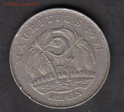 Маврикий 1991 5 рупий - 80а