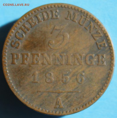 С 1 РУБ.ПРУССИЯ 3 пфеннинга 1856г."А"   до 7.04 в 22-00 - IMG_1832.JPG
