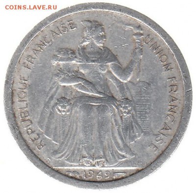 Новая Каледония 1 франк 1949 до 4.04 в 22.00 - cuu
