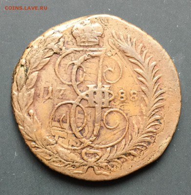 2 копейки, 1788 год. Перечекан - 6A48832C-64DA-421A-9281-45766DD5AA00