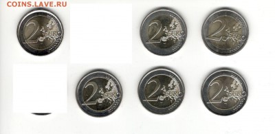 2-евровые монетки 2009, 2011, 2017 по ФИКС цене 185 рублей - 2 евровые А