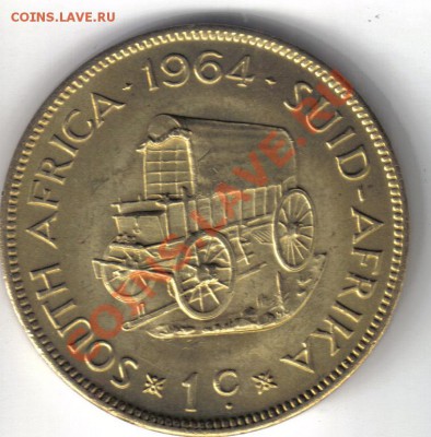 ЮАР 1 цент 1964 до 15.04 21.00мск - ЮАР 1 цент 1964-2