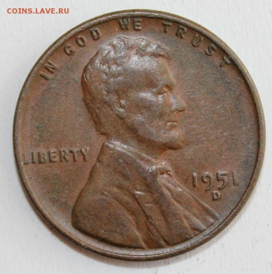 С 1 РУБ.  USA ONE CENT 1951г."D"  до 9.04 в 22-00 - IMG_1766.JPG