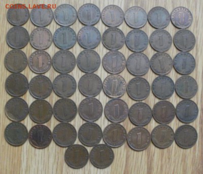 Рейх 100 шт  1 пфенниг 1937-1940 Фикс. "Бронза". до 09.04 - 33
