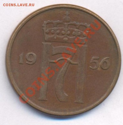 Норвегия 5 эре 1956 г. До 15.04.11 г. 20-00 МСК. - Норвегия 1 5 56