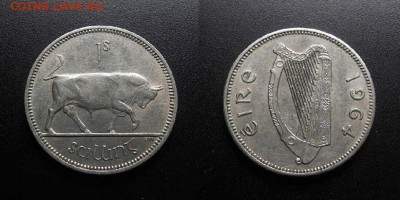 МОНЕТЫ МИРА 03-18 - Ирландия – 1 шиллинг (1964) «Бык» №1-3